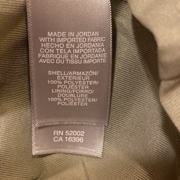 Liz Claiborne Lined Top, XL, Ruffled Front, 9-Button, Long Sleeve, Br/Lt Br, NWT - Picture 7 of 11